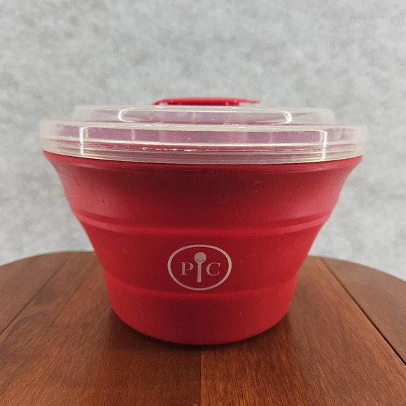 The Pampered Chef Other - PAMPERED CHEF Microwave Popcorn  Maker 1457 Red Collapsible Silicone